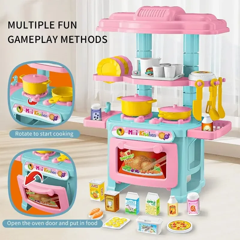 Kids Outdoor Kitchen Accessories - 미니 주방 놀이 세트, DIY 조립식,